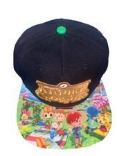 Nintendo Animal Crossing Snapback Hat Black Cap 2020 Characters On Brim Wool