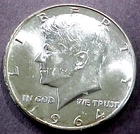 1964 KENNEDY SILVER HALF DOLLAR .......MIN. BID .01 & NO RESERVE!