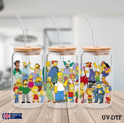 Simpsons UV DTF Aufkleber - 16 Unzen Libbey Dose Glasfolie yd448