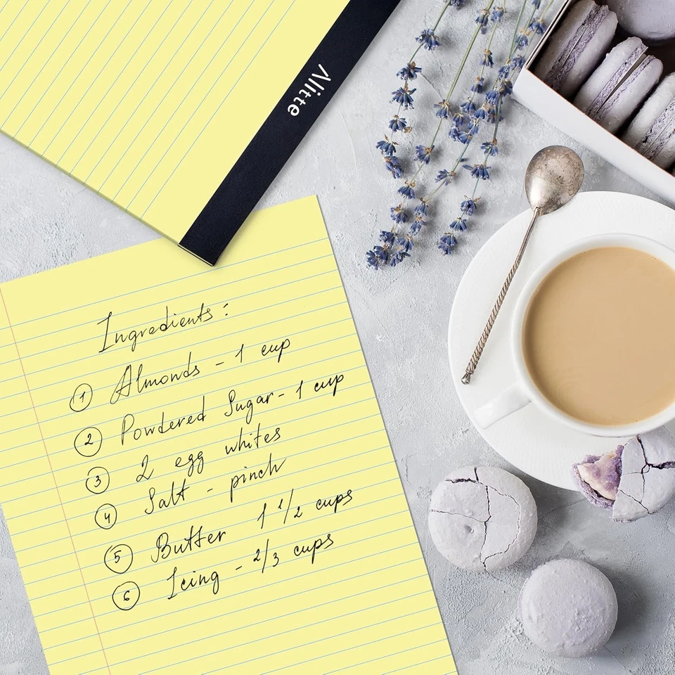 Wide Ruled Yellow Notepads 12 Pack - 8.5x11 Inches, Ideal for School & Office - Image 4 of 4