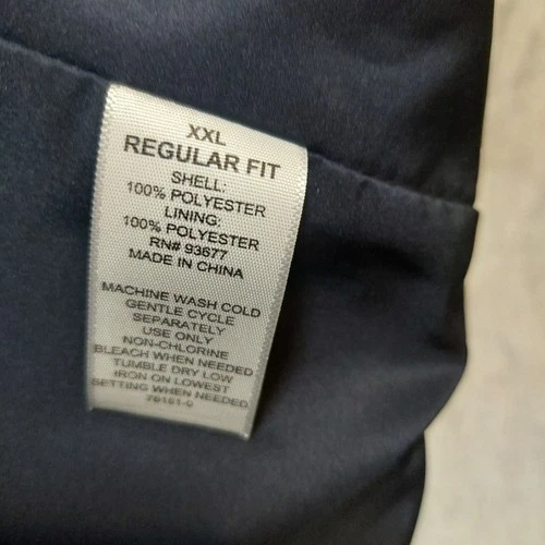 Stafford Rain Coat Men XXL Navy Blue Regular Fit Solid Button Front Lined New image 10