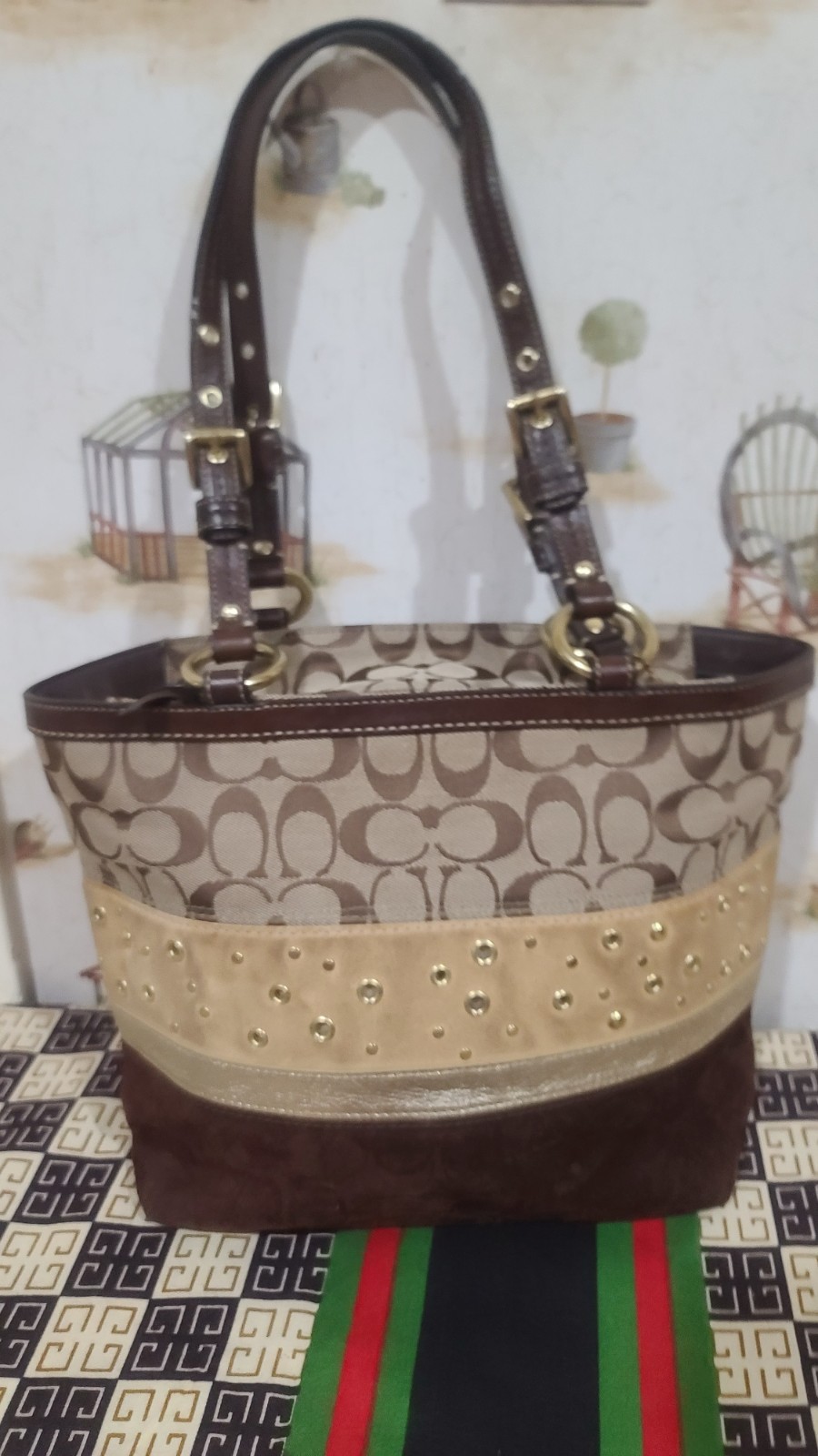 Coach Multicolor Canvas, Leather/Suede Handbag.