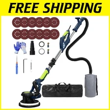 Dustless Drywall Sander with Extendable Handle & 12 Sanding Discs - 800-1800RPM