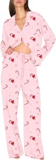Christmas Pajamas Womens Long Sleeve Button down Sleepwear Holiday Matching Pjs 