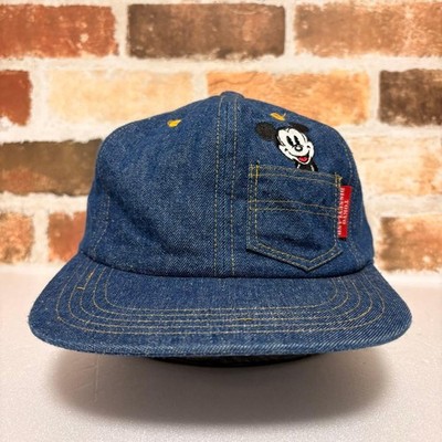 Vintage 1980s Disneyland Old Mickey Denim Cap Embroidered Hat Rare