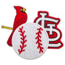 3Psc Saint Louis Fans' Favorite Baseball Iron On Patches, for Jacket Backpack...
