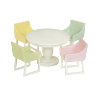 Lundby 60-2106 Esszimmer Tisch StüHle Puppenhaus MöBel Dining Room Basic 1:18