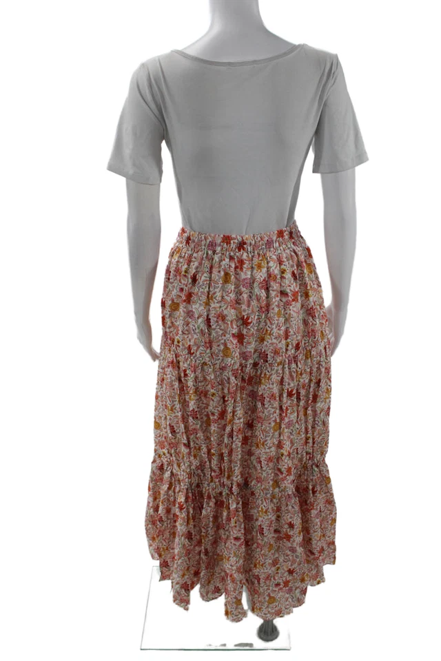 J Crew Womens Cotton Drawstring Elastic Waistband Floral Maxi Dress Multi Size S - Image 3 of 4