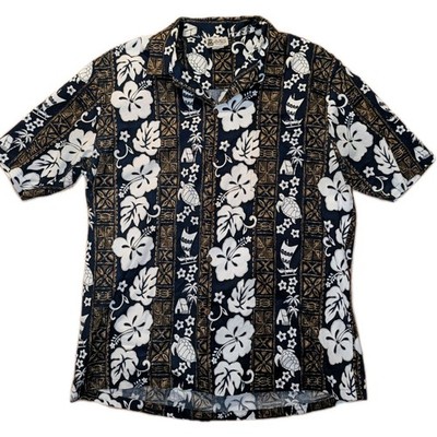 Aloha Republic Hawaiian Shirt Mens XL Made In Hawaii Floral Tiki Surf Aloha Camp