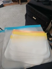 10 Pack Reusable Silicone Food Storage Bags Dishwasher Safe Multiple Sizes New