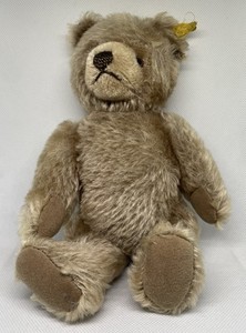 Vintage Steiff 9” Caramel Mask Face Mohair Teddy Bear Fully Jointed W/Ear Button
