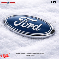Blue Chrome 2005-2014 Ford F150 Front Grille Tailgate 9 Inch Oval Emblem 1pc Blue Chrome 2005-2014 Ford F150 Front Grille Tailgate 9 Inch Oval Emblem 1pc