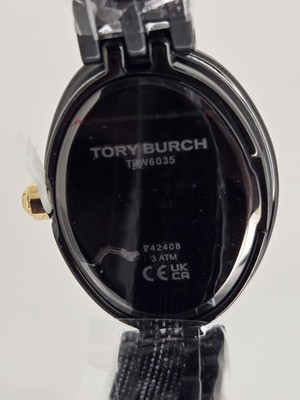 TBW6035 Tory Burch The Oval Black Gold Accent Womens Watch | eBay