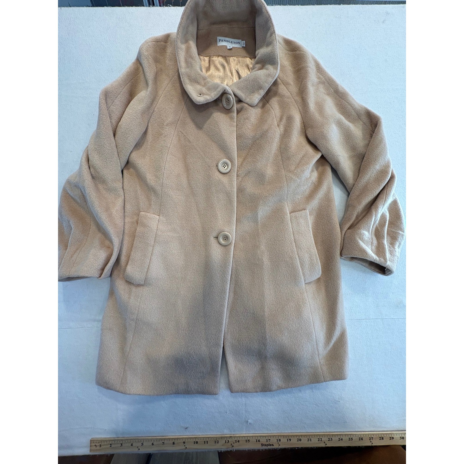 Pendleton Women's Tan Wool Blend Button Front Coa… - image 1