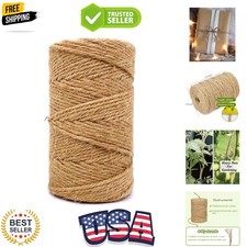 Jute Twine 328 Feet 2.5mm 4Ply Heavy Duty Brown Jute Rope String for Home Gar...