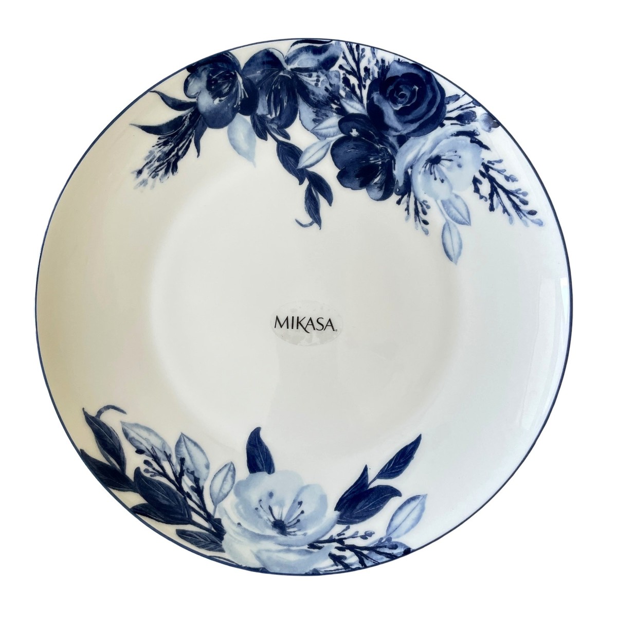 Mikasa DARCY Blue & White Floral Bone China 11in Dinner Plates Set