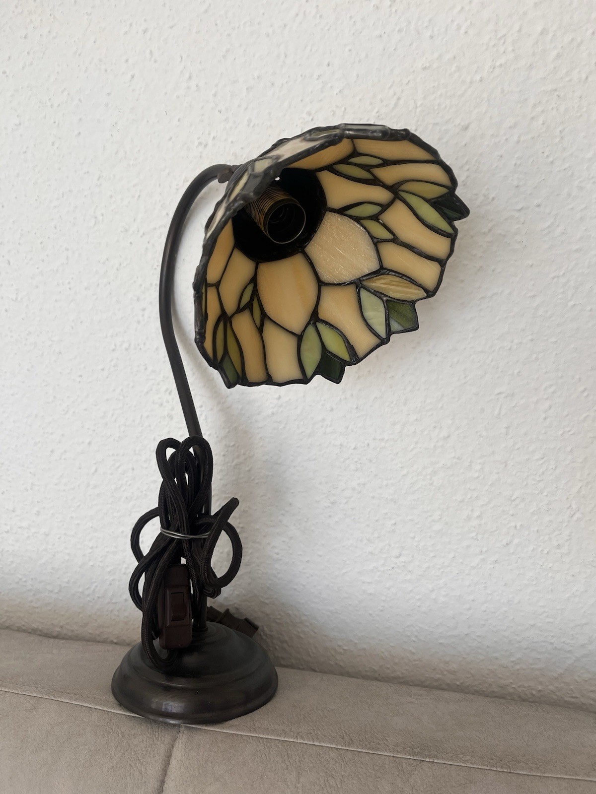 Lampe Tiffany multicolore 30cm, luminaire vitrail art nouveau