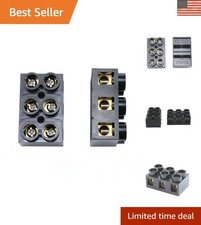 Reinforced 2-Pack 500V 60A Screw Terminal Blocks - Flame Retardant ABS Design