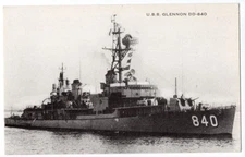 1963-1976 Destroyer DD-840 USS Glennon FRAM Arnold Art Store Original Postcard
