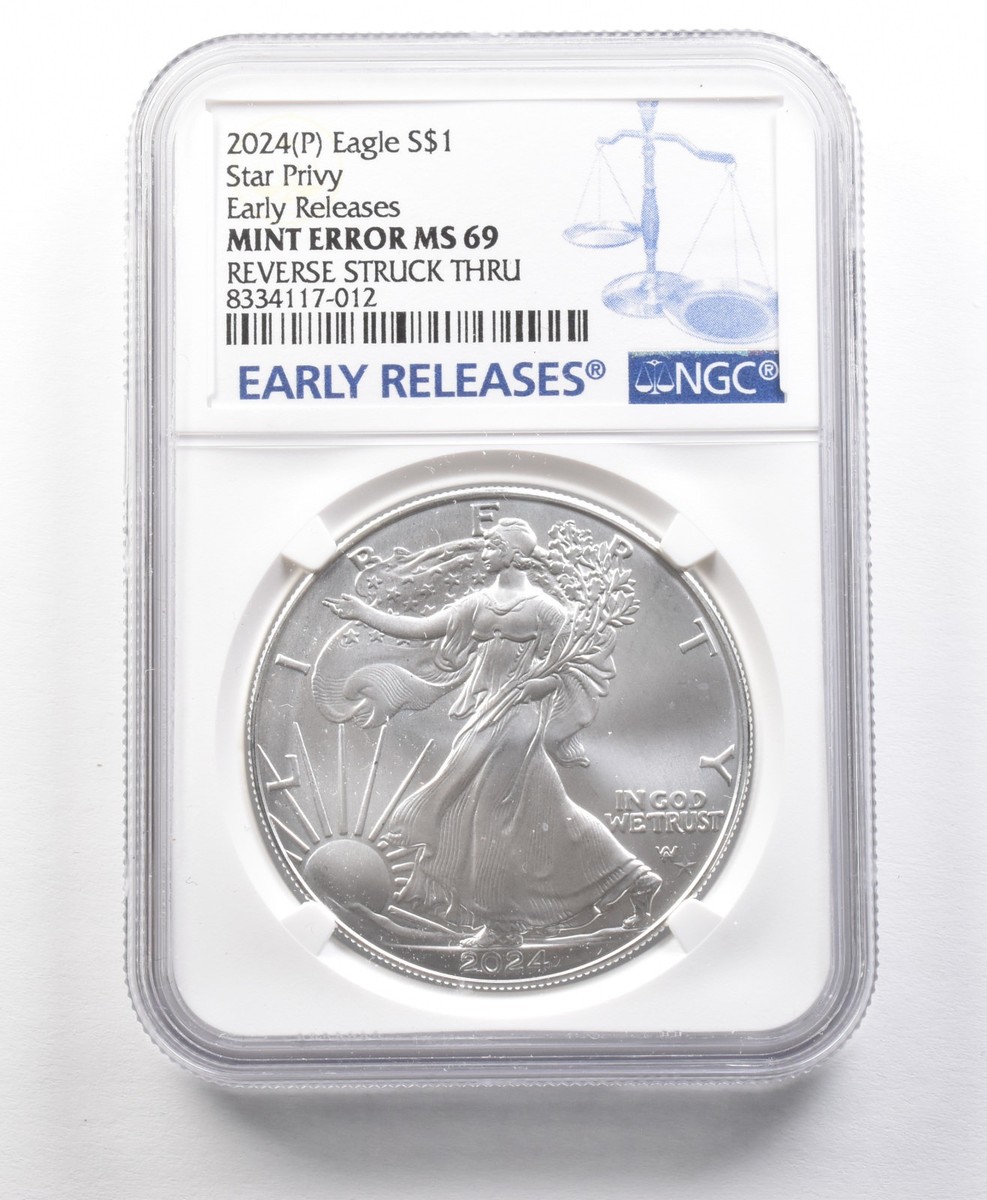 2024 (P) Silver Eagle Star Privy ER Mint Error REV Struck