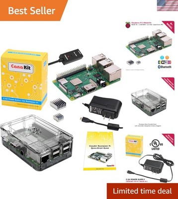 Raspberry Pi 3 B+ B Plus with  Clear Case and 2.5A Power Supply