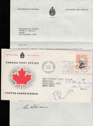 Canada to Hong Kong 5c Henri Bourassa REPLACEMENT FIRST DAY COVER 1968