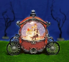 Midnight Manor Halloween Carriage LED Lighted Acrylic Water Globe