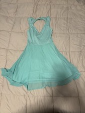 Beautiful Woman’s Size Small Kirra Teal Blue Lace Dress Heart Shape back