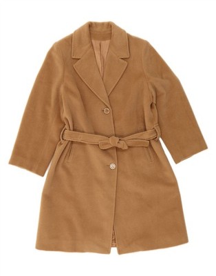 FODERA BEMBERG Womens Overcoat IT 43 Medium Brown Wool AB13