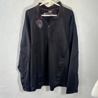 Harley-Davidson 2XL ¼ Zip Lightweight Technical Pullover NWT 96417-17VM Black