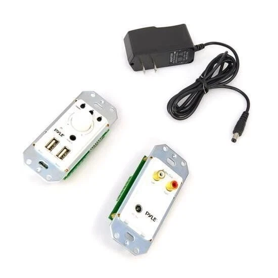 Receptor de audio Bluetooth en pared Pyle cargador USB doble + entrada auxiliar - blanco Foto 2 de 4