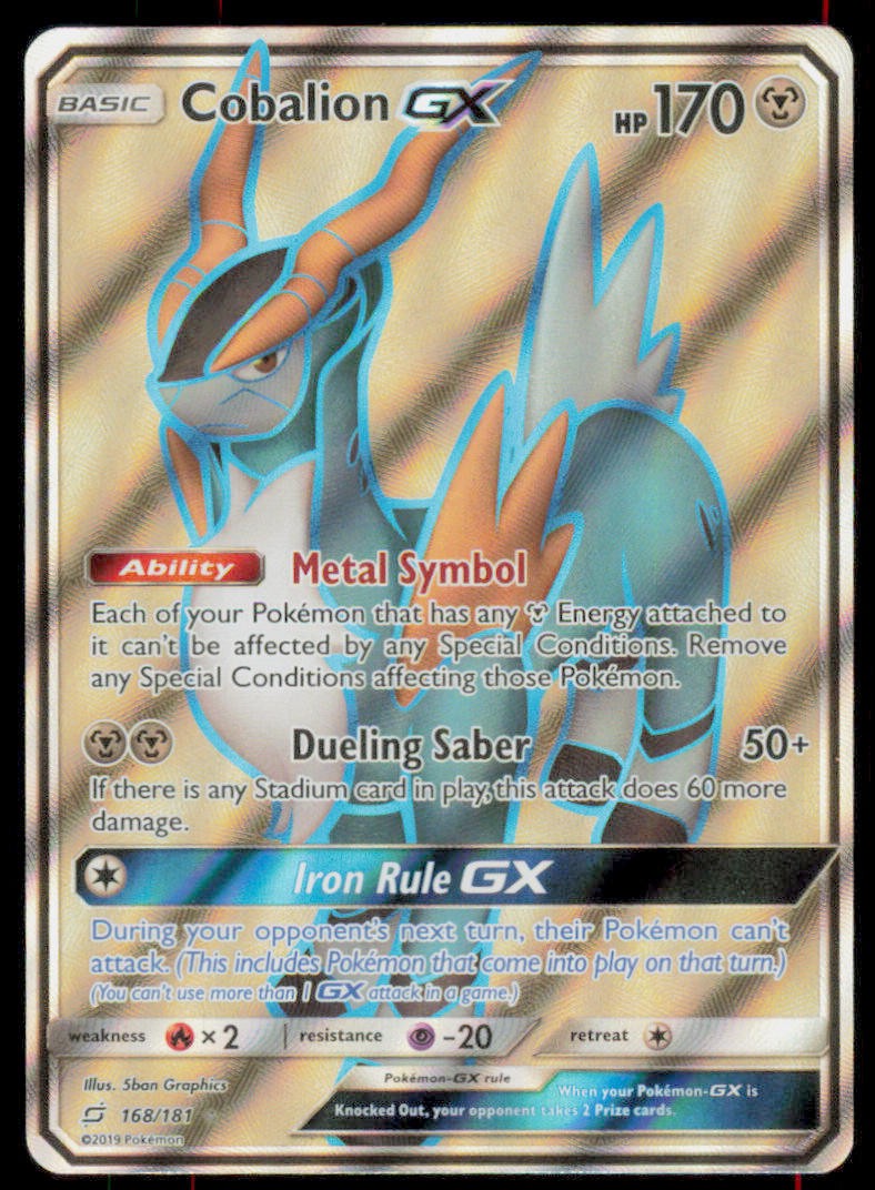 Cobalion GX 168/181 Ultra Rare Team Up Pokemon Holo Near Mint
