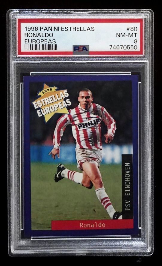 1996 Panini Estrellas Europeas Ronaldo PSV Eindhoven #80 PSA 8