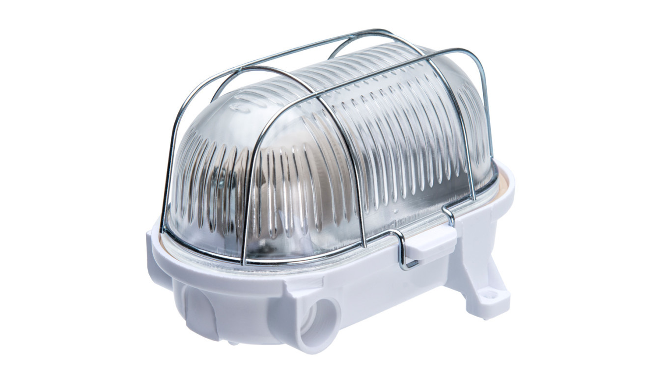 Channel fixture OVAL-7040B, E27, 60W, white-bakelite, transparent lampsha /T2UK