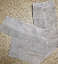 VTG Sasson Suede Leather Pants Tan Camel Khaki Color Sz 7/8