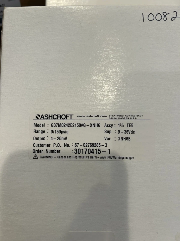 Датчик давления �ASHCROFT G37M0242E2150#G - XNH6 - Изображение 2 из 2