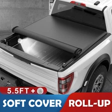 5.5FT Roll-up Soft Tonneau Cover for 2004-14 Ford F150 Truck Bed w/ LED 66in