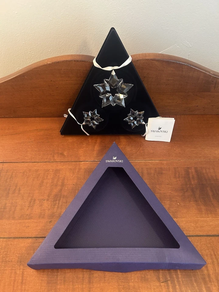 "Adornos de vidrio de copo de nieve de cristal de Swarovski de 3"" y 1,75""" Foto 3 de 4