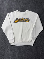 Vintage 80s Late Night With David Letterman Raglan Crewneck Sweatshirt Discus