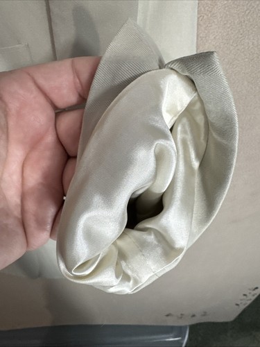 Stafford Blazer Uomo 40S Beige Spina di Pesce Due Bottoni 100% Seta Cappotto Sportivo - Foto 7 di 14