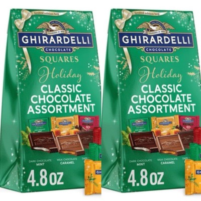 Two! Ghirardelli  Chocolate Assortment Dark Chocolate Mint Caramel Squares