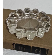 Anchor Hocking NOVA Boopie Bubble Glass Ashtray Sailboat Vintage MCM Iridescent