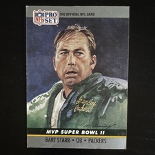 Pro Set 1990 Bart Starr #2 Green Bay Packers MVP Super Bowl II Insert