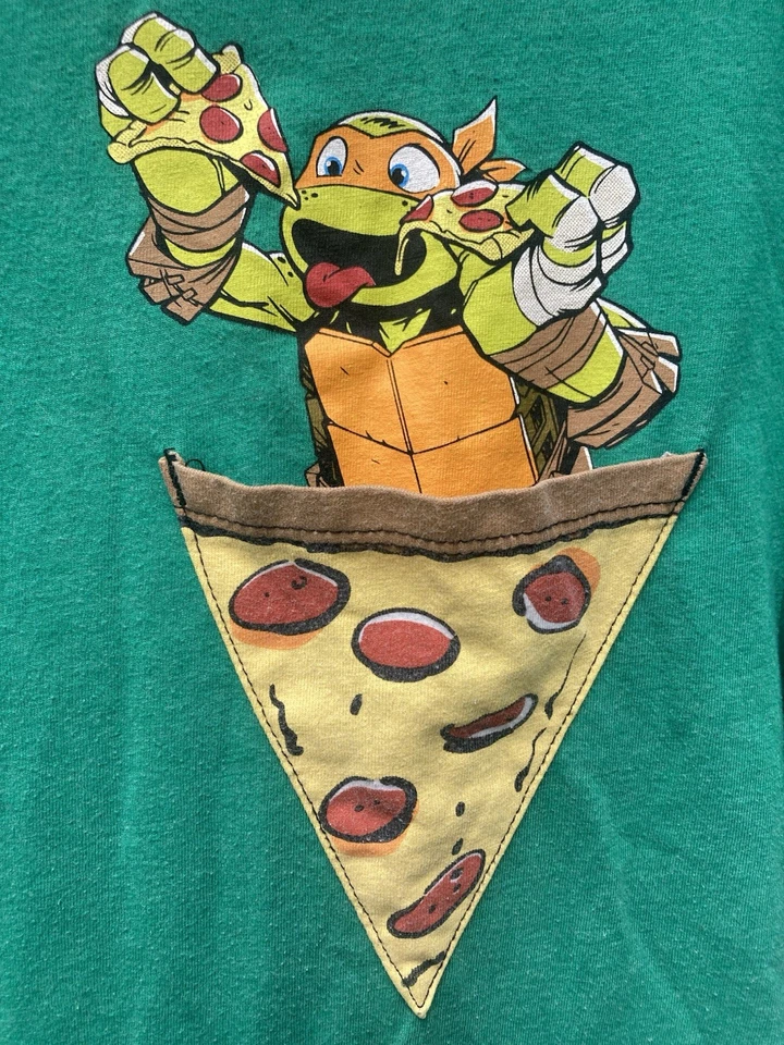 RARE Teenage Mutant Ninja Turtles Michelangelo Pizza Pocket  Children's T Shirt - Image 2 of 4