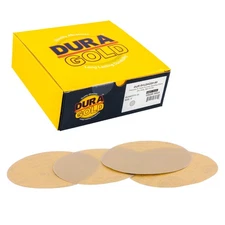 220 Grit 6" Gold Hook & Loop No Hole Sanding Discs for DA Sanders - Box of 50