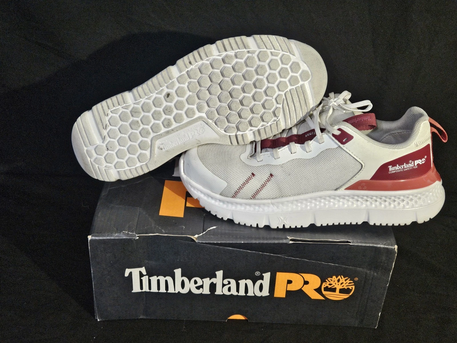 Timberland Pro Setra Comp sneaker da lavoro atletica punta di sicurezza donna taglia 8 bianche