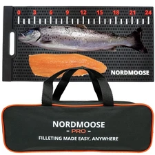 Fish Fillet Mat with Storage Bag and Fish Ruler Decal. Large 28""x14"" Nonsli...