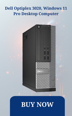 Dell PC Desktop Computer, 3.30GHz, 250GB SSD, 16GB RAM, Wi-Fi, Windows 11 Pro