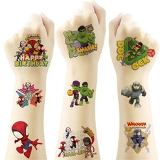 40Sheets Spider-man Temporary Tattoos Birthday Themed Party Supplies Decorati...