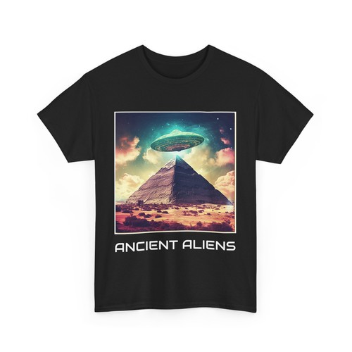ANCIENT ALIENS UFO PYRAMIDS CONSPIRACY EGYPTIAN SHIRT TSHIRT TEE GIFT MEN DAD - Picture 2 of 5